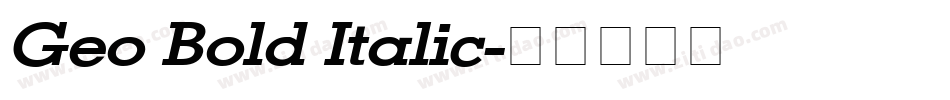 Geo Bold Italic字体转换
